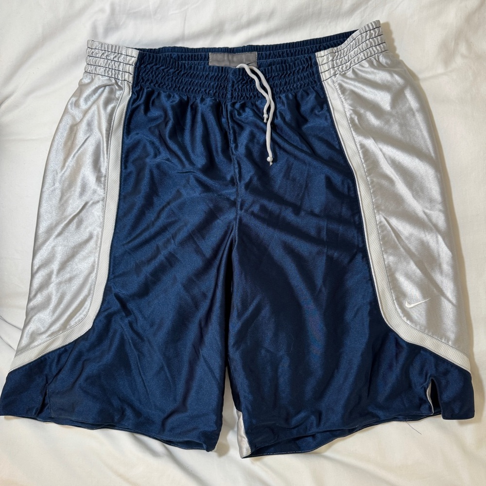 Nike Blue and Silver Reversible Dazzle Basketball Shorts Athletic Shorts
